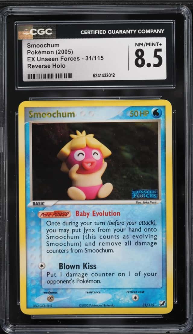 2005 Pokemon EX Unseen Forces Reverse Holo Smoochum #31 CGC 8.5 NM-MT+
