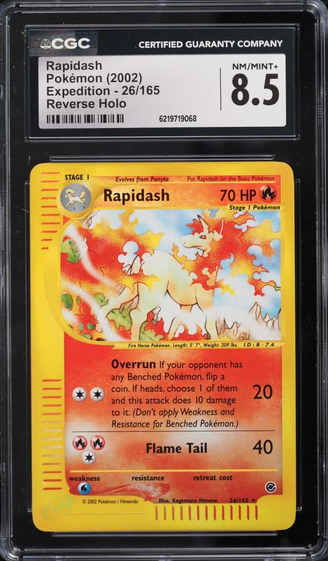 2002 Pokemon Expedition Reverse Holo Rapidash #26 CGC 8.5 NM-MT+