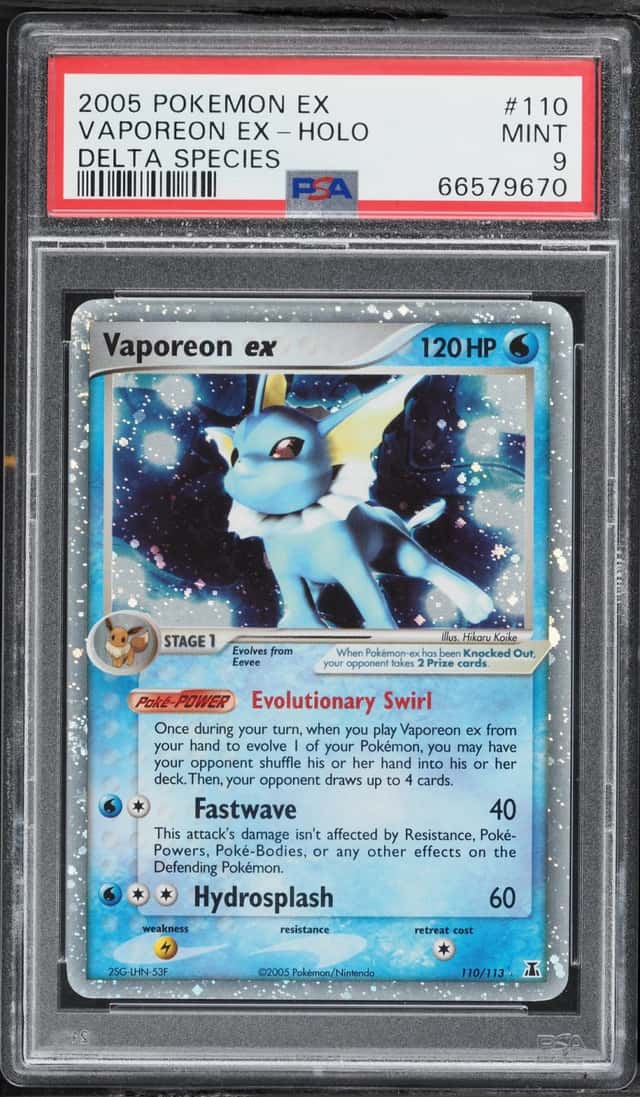 2005 Pokemon EX Delta Species Holo Vaporeon EX #110 PSA 9 MINT