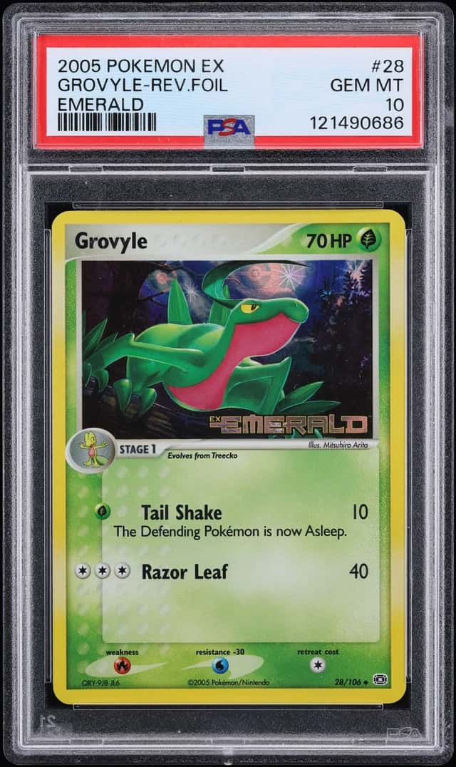 2005 Pokemon EX Emerald Reverse Holo Grovyle #28 PSA 10 GEM MINT
