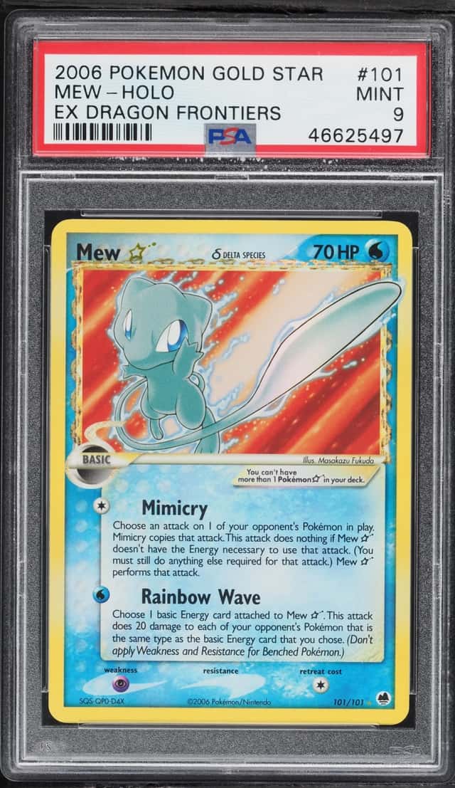 2006 Pokemon EX Dragon Frontiers Holo Mew Gold Star #101 PSA 9 MINT