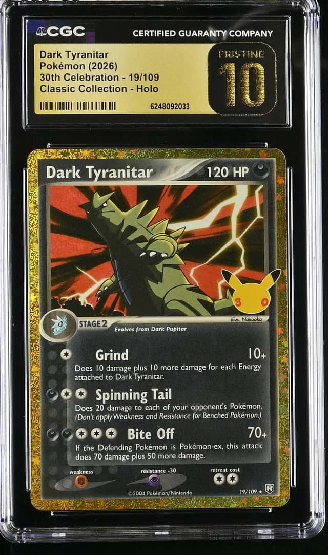 2026 Pokemon 30th Celebration Classic Collection Holo Dark Tyranitar #19 CGC 10 PRISTINE