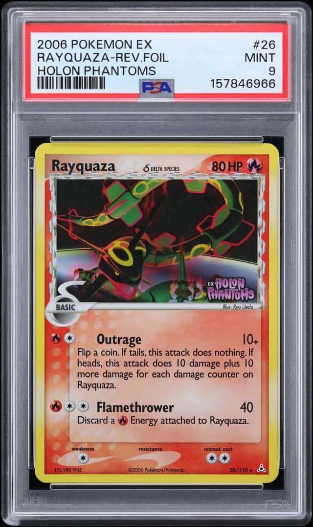 2006 Pokemon EX Holon Phantoms Reverse Holo Rayquaza #26 PSA 9 MINT