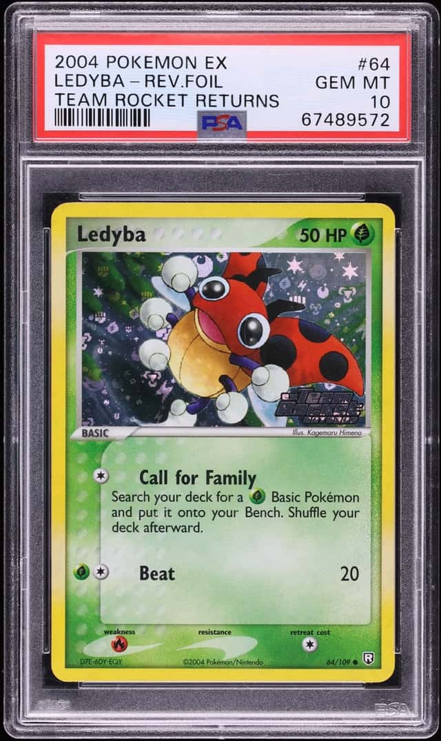 2004 Pokemon EX Team Rocket Returns Reverse Holo Ledyba #64 PSA 10 GEM MINT
