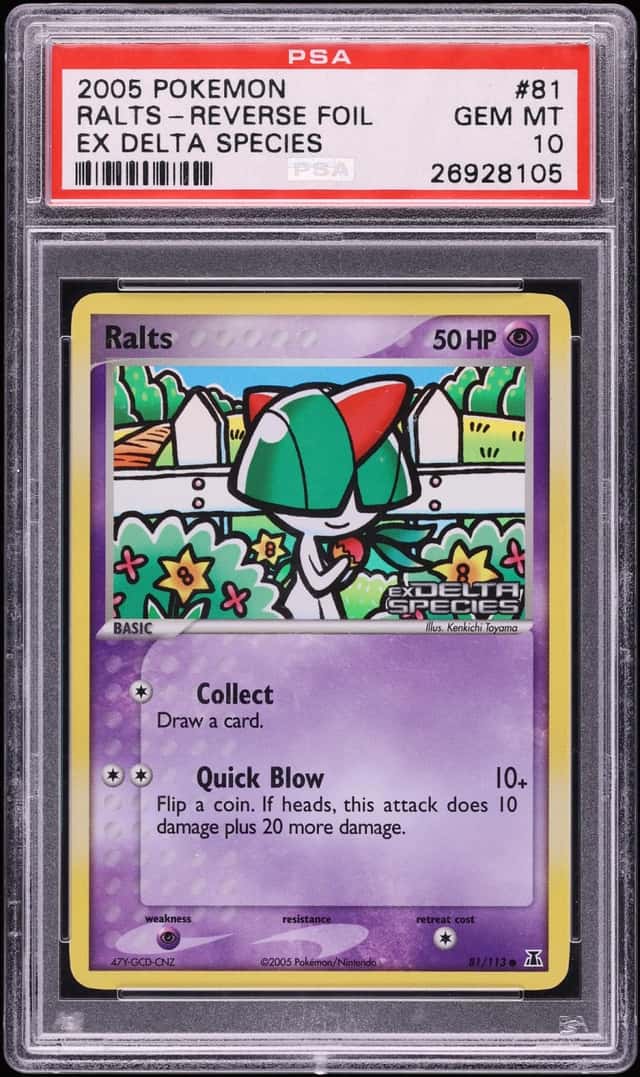 2005 Pokemon EX Delta Species Reverse Foil Ralts #81 PSA 10 GEM MINT