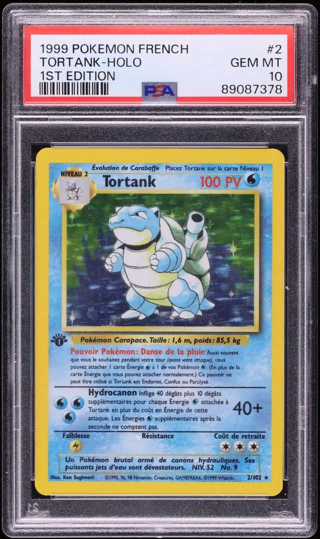1999 Pokemon French Base Set 1st Edition Holo Blastoise #2 PSA 10 GEM MINT