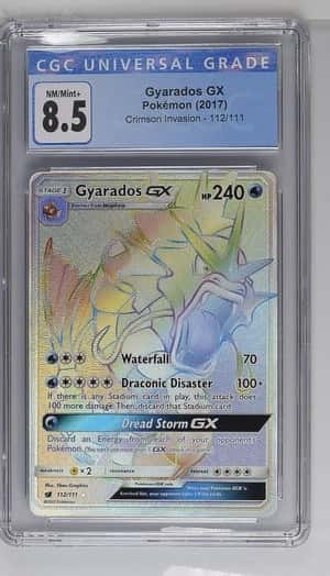 Pokemon 2017 Gyarados GX 112/111 Rainbow Rare Crimson Invasion CGC 8.5