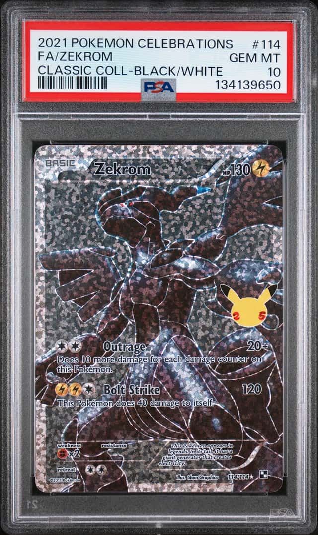 9650 Zekrom 2021 Pokemon Sword & Shield Celebrations Classic #114 PSA 10