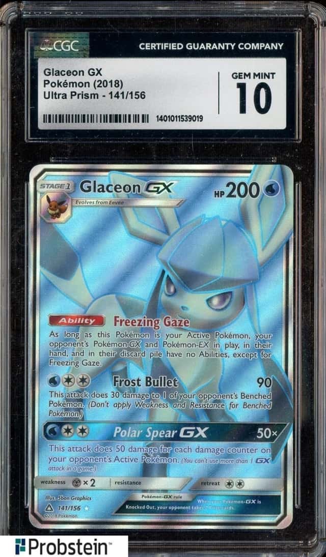 2018 Pokemon Ultra Prism #141 Glaceon GX CGC 10 GEM MINT