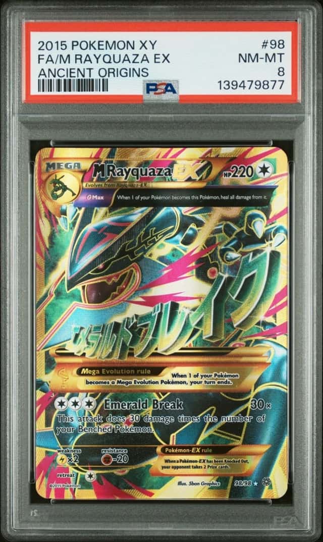 POKEMON FA/M RAYQUAZA EX 2015 XY ANCIENT ORIGINS #98 PSA 8