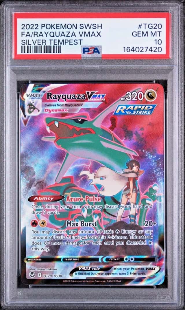 2022 POKEMON FA/RAYQUAZA VMAX SILVER TEMPEST SWORD & SHIELD #TG20 PSA 10