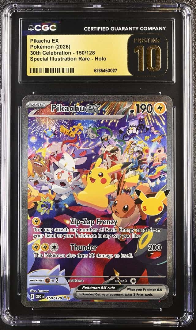 2026 Pokemon 30th Celeb Pikachu ex Special Illustration Rare #150/128 CGC 10