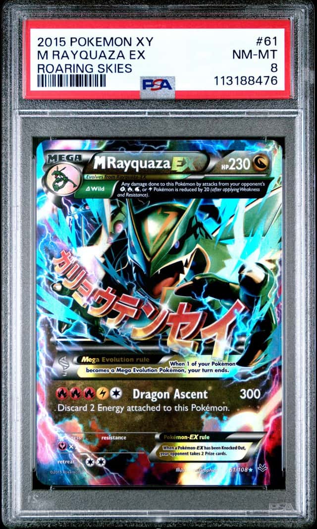 2015 Pokemon XY Roaring Skies #61 M Rayquaza EX PSA 8 NM-MT