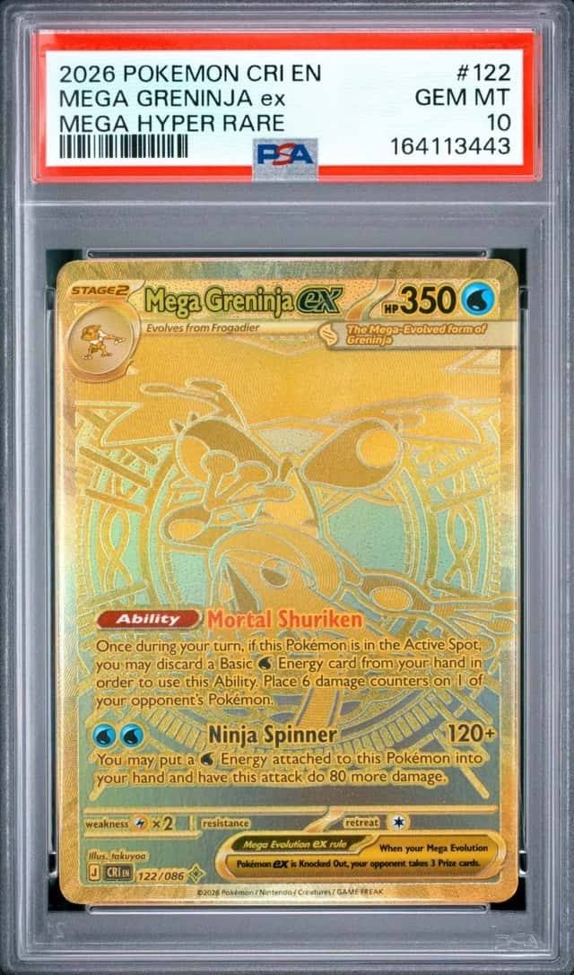 2026 POKEMON CRI EN-CHAOS RISING MEGA HYPER RARE #122 MEGA GRENINJA EX PSA 10