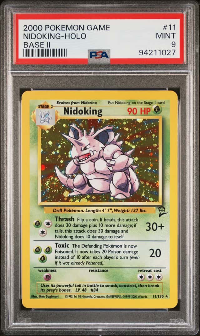 2000 Pokemon Base Set 2 Nidoking Holo #11/130 PSA 9 