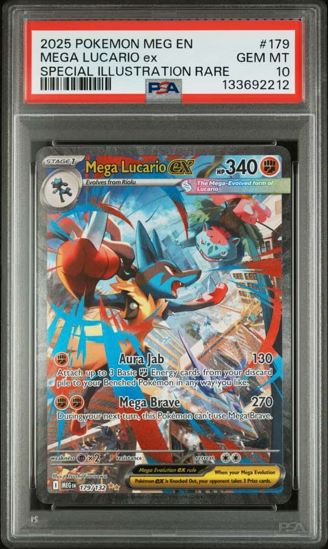Pokemon 2025 Mega Lucario ex 179/132 SIR Mega Evolution GEM MINT PSA 10