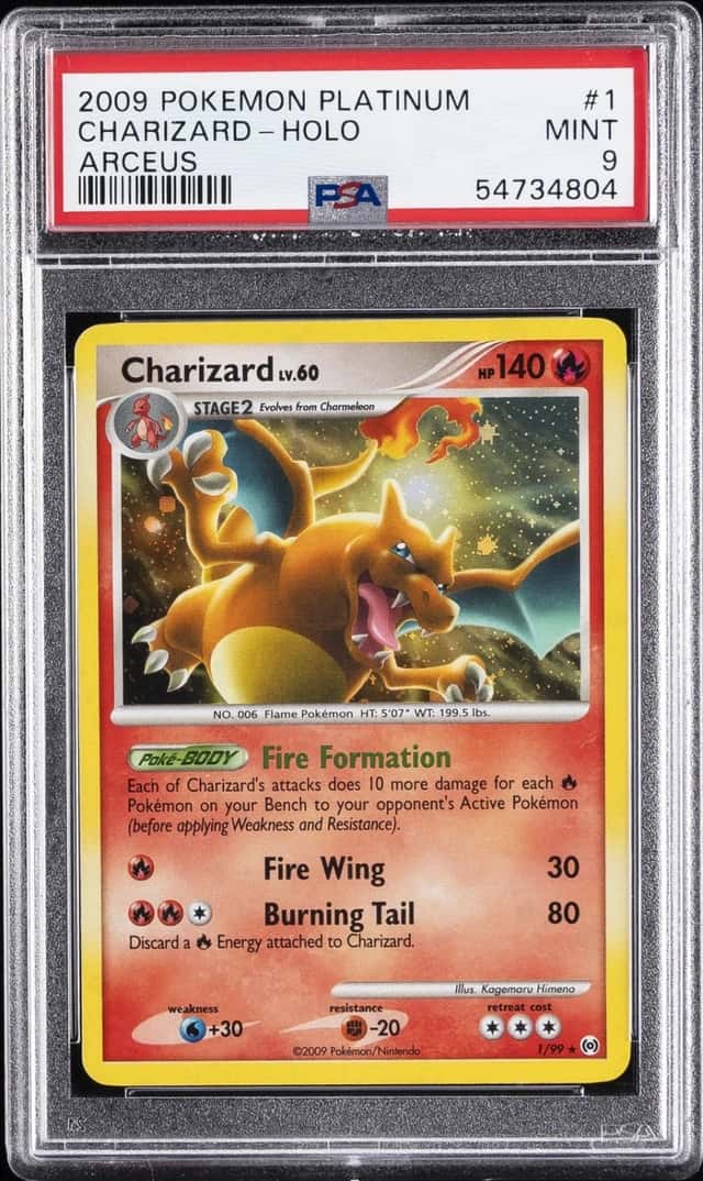 2009 POKEMON PLATINUM ARCEUS #1 CHARIZARD-HOLO PSA 9