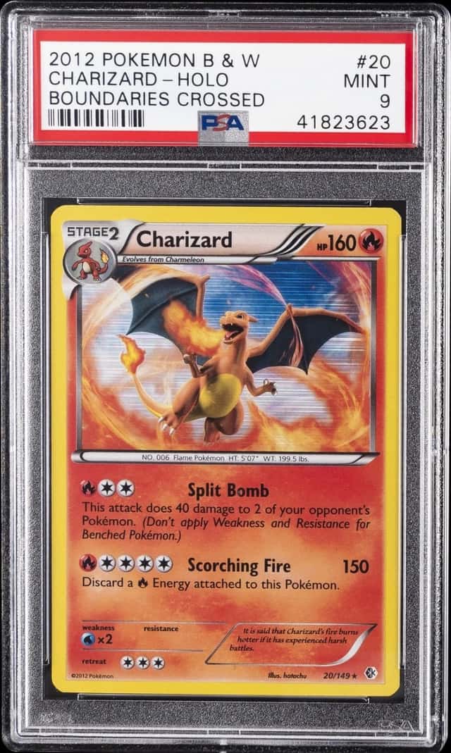 2012 POKEMON BLACK & WHITE BOUNDARIES CROSSED #20 CHARIZARD-HOLO PSA 9