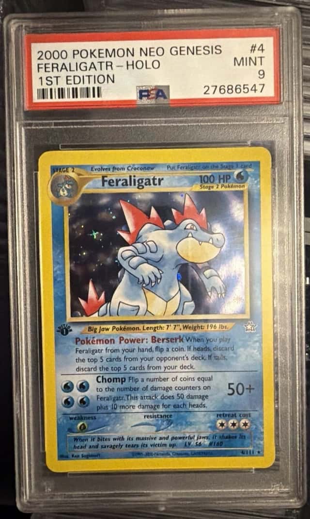Pokemon Feraligatr Holo Neo Genesis 1st Edition 4/111 PSA 9 Mint Very Clean
