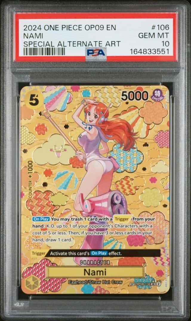 One Piece Nami Op09-Emperors In The New World 106 Special Alternate Art PSA 10