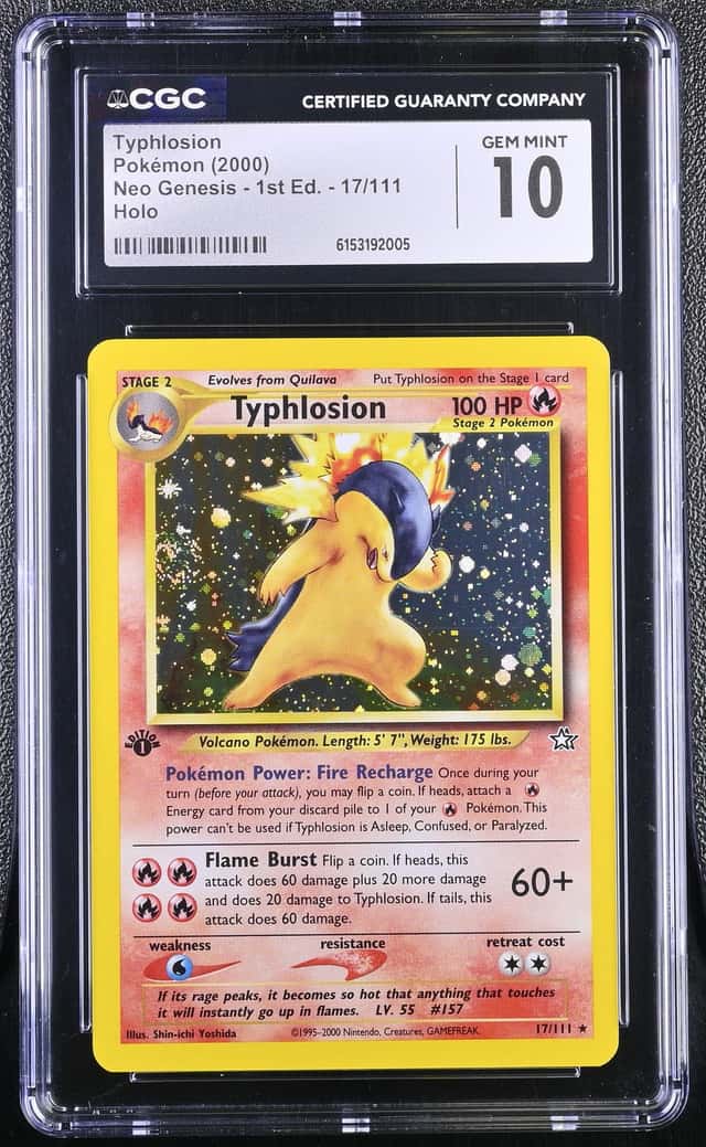 Pokemon Typhlosion Neo Genesis 1st Edition 17/111 Holo CGC 10 Gem Mint