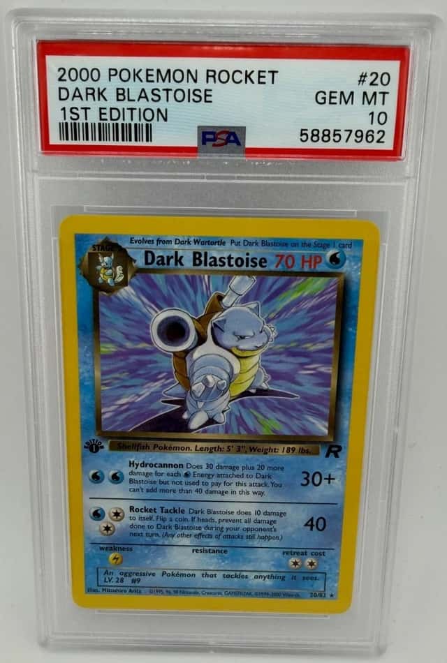 Dark Blastoise 20/82 Team Rocket 1st Edition PSA 10 GEM MINT Pokemon 2000