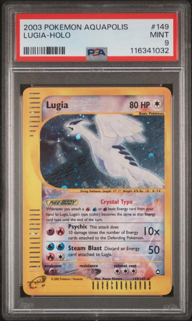 Pokemon Lugia Crystal Holo Aquapolis 149/147 PSA 9 Mint