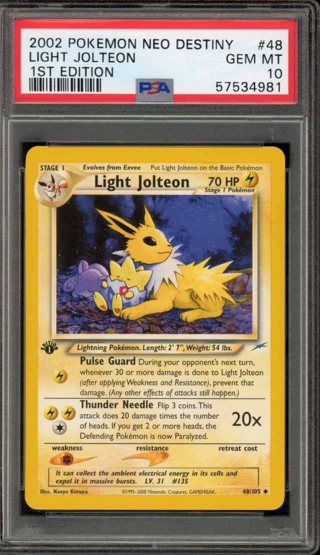 Pokemon Light Jolteon Neo Destiny 48/105 1st Edition PSA 10 Gem Mint