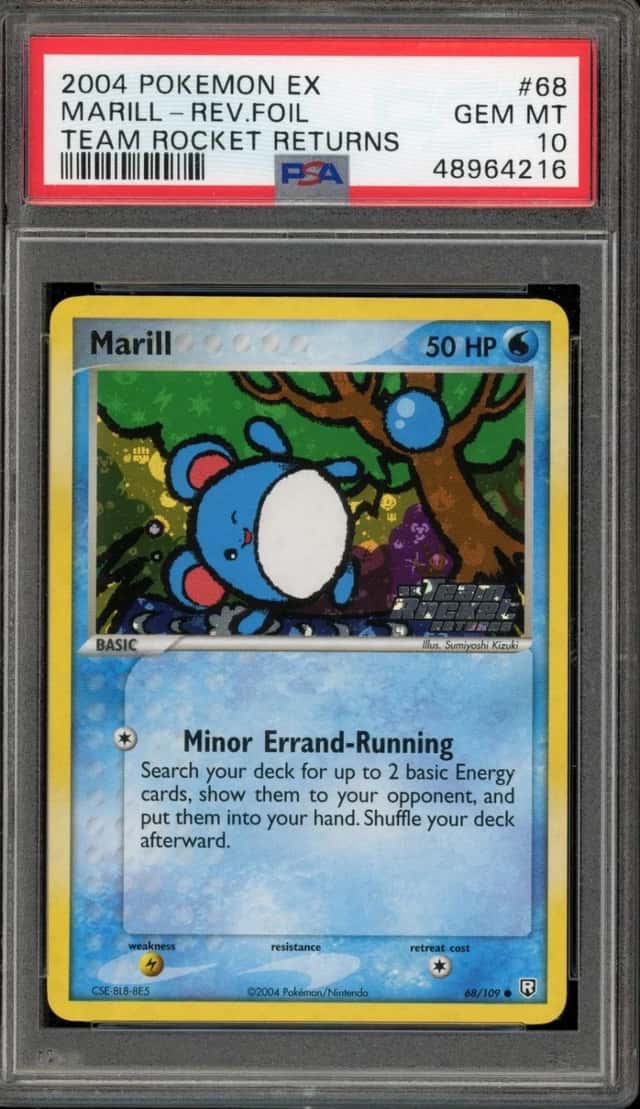Pokemon Marill Reverse Holo Team Rocket Returns 68/109 PSA 10 Gem Mint