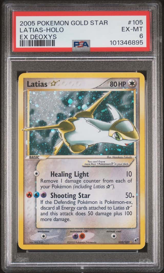Pokemon Latias Holo Deoxys 105/107 Gold Star PSA 6