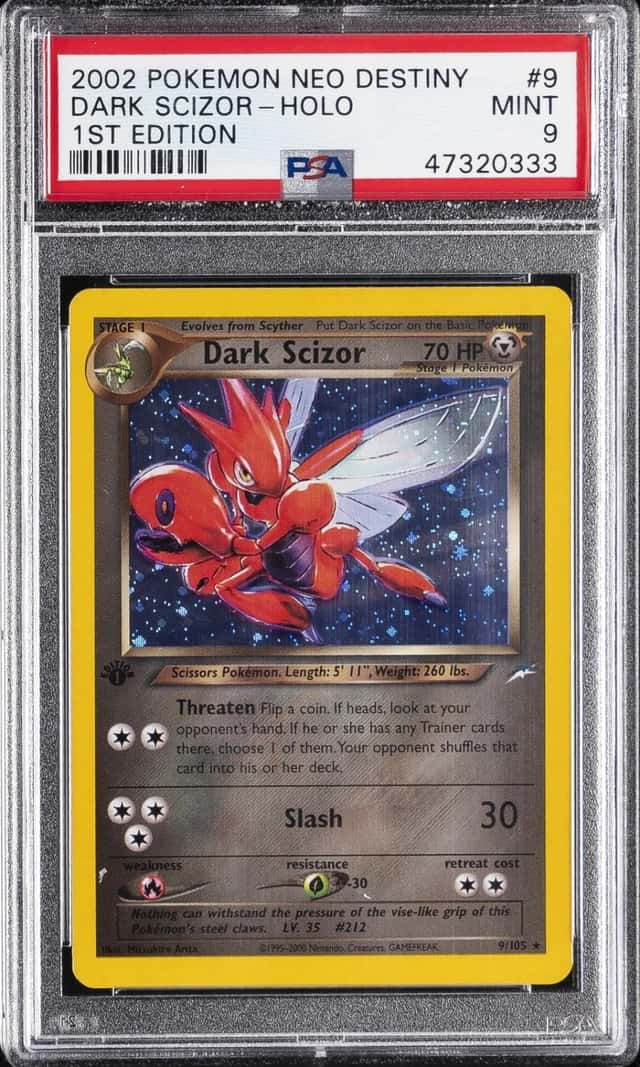 Pokemon Dark Scizor Holo Neo Destiny 9/105 1st Edition PSA 9 Mint