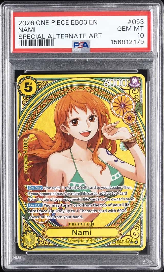 One Piece Nami Eb03 Heroines Edition 053 Special Alternate Art PSA 10 Gem Mint