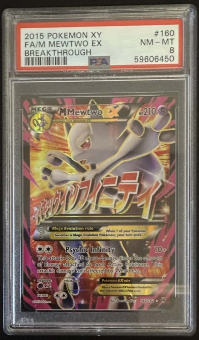 Pokemon TCG XY Breakthrough M Mewtwo EX 160/162 FA Holo PSA 8 (2015)
