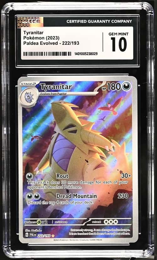 Pokémon TCG Paldea Evolved Tyranitar 222/193 Illustration Rare CGC Gem Mint 10