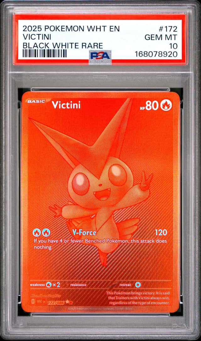 2025 Pokemon White Flare Red Victini 172/086 PSA 10