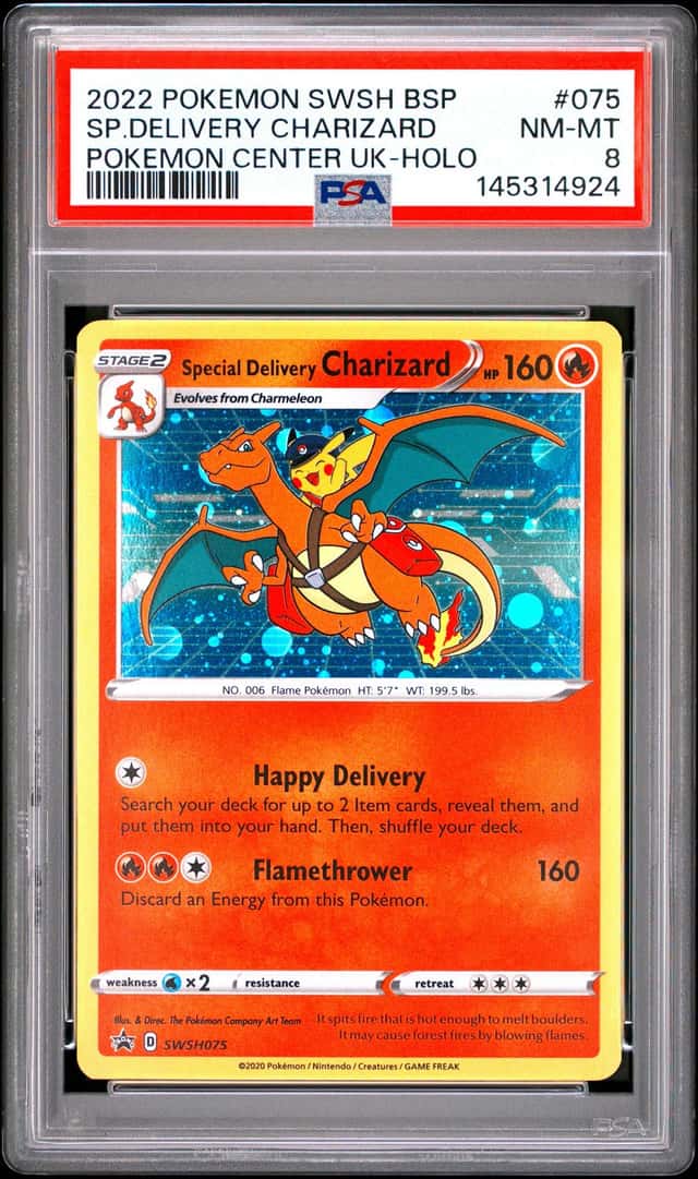 Special Delivery Charizard | SWSH075 | PSA 8 | Pokémon Center UK Promo | G20