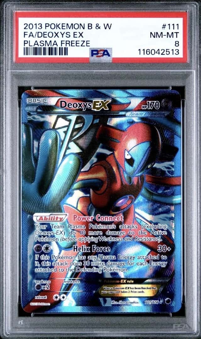 2013 POKEMON BLACK & WHITE PLASMA FREEZE #111 FA DEOXYS EX PSA 8 NM-MT (LOW POP)