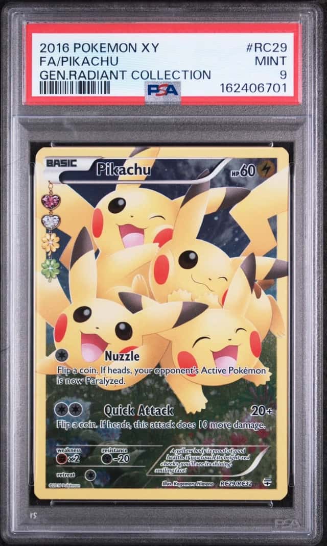 2016 POKEMON XY GENERATIONS RADIANT COLLECTION #RC29 FULL ART/PIKACHU PSA 9
