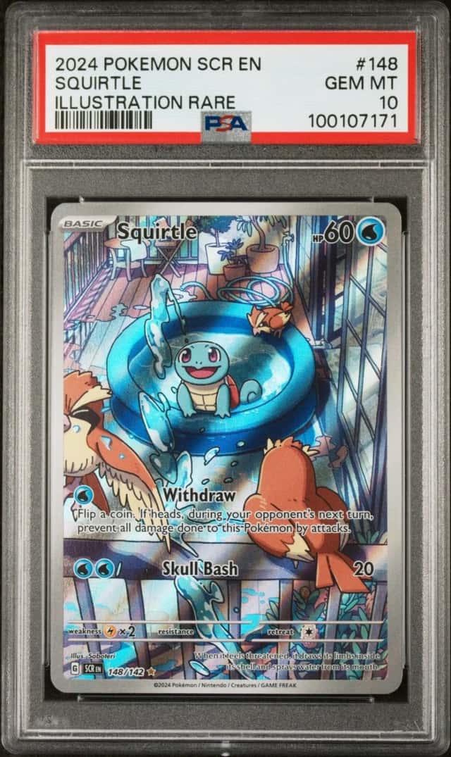 2024 POKEMON SCR EN-STELLAR CROWN ILLUSTRATION RARE #148 SQUIRTLE PSA 10