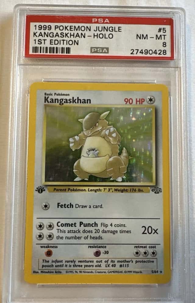 PSA 8 NM-MT 1999 Pokemon Jungle 1st Edition Kangaskhan Holo 5/64