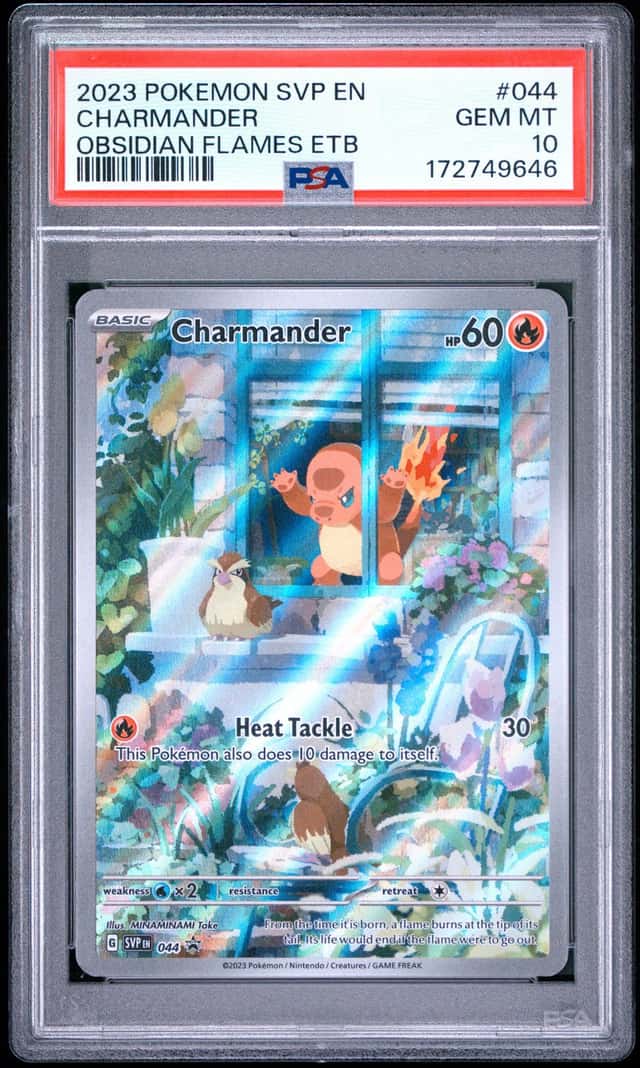 2023 POKEMON SVP OBSIDIAN FLAMES ELITE TRAINER BOX #044 CHARMANDER PSA 10