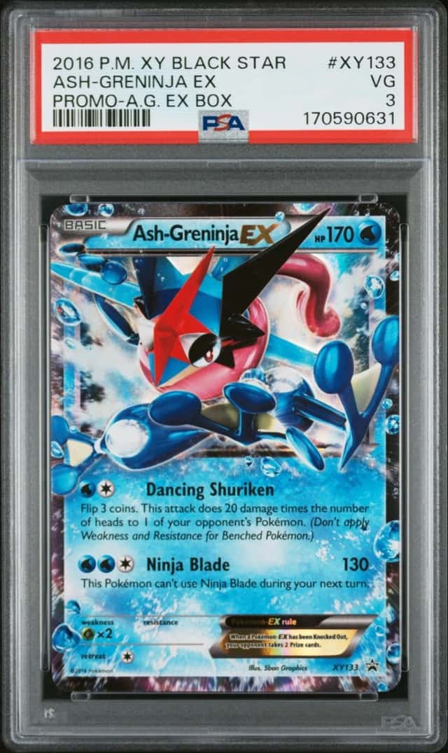 2016 POKEMON XY BLACK STAR PROMO ASH-GRENINJA EX BOX ASH-GRENINJA EX PSA 3