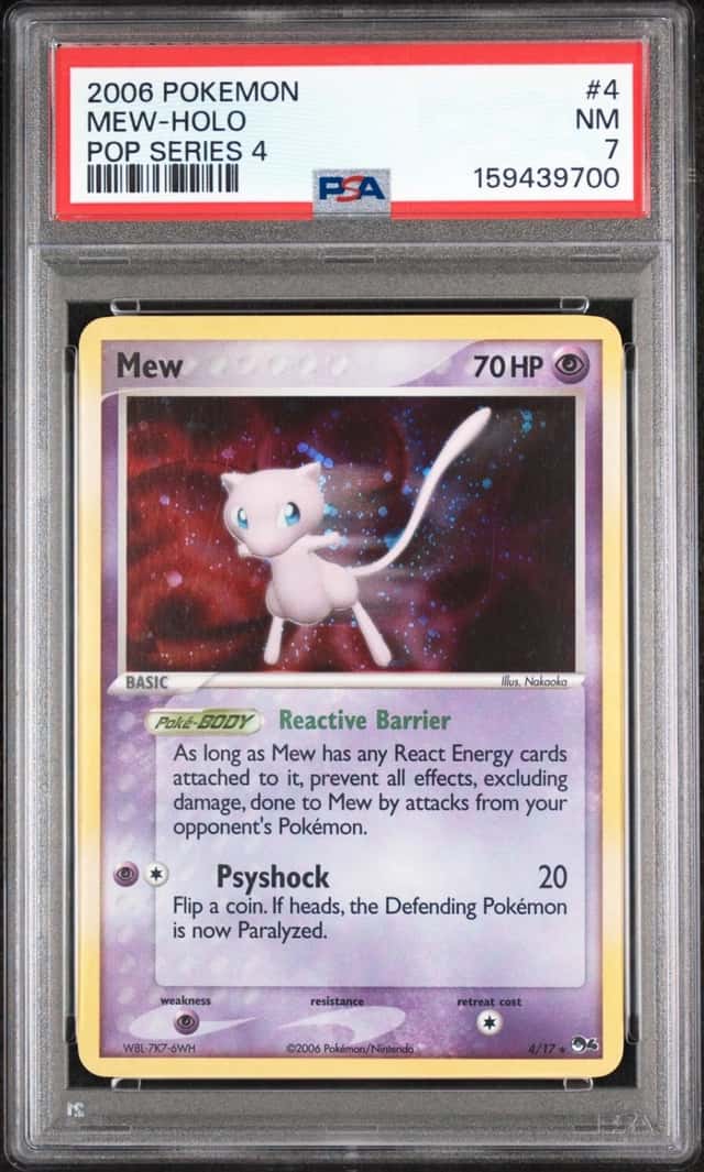 2006 POKEMON POP SERIES 4 #4 MEW-HOLO PSA 7