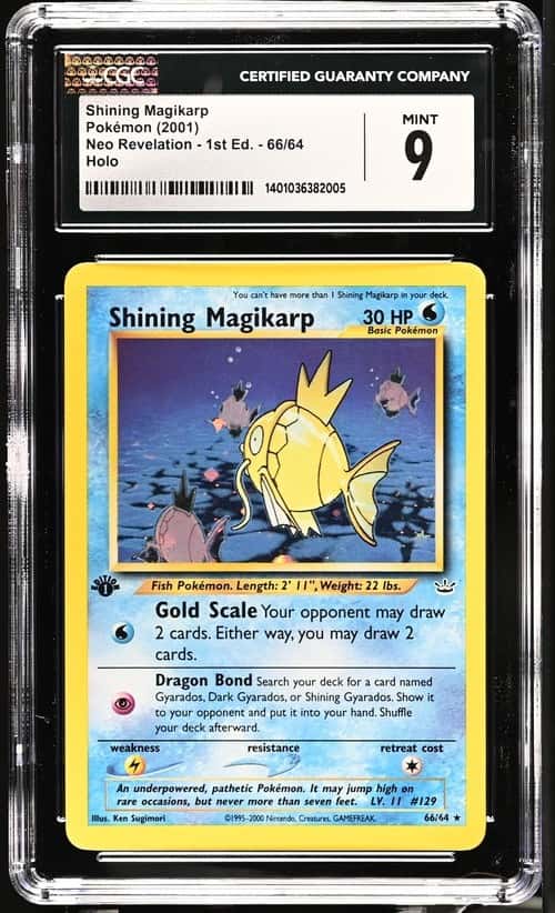 2001 Pokémon Shining Magikarp Holo Neo Revelation - 1st Ed. 66/64 CGC 9