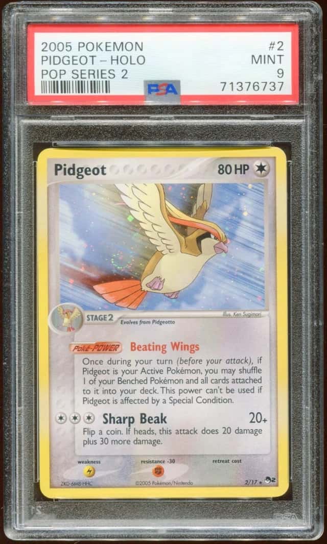 2005 POKEMON POP SERIES 2 PIDGEOT #2/17 RARE PROMO HOLO FOIL PSA 9 A E10