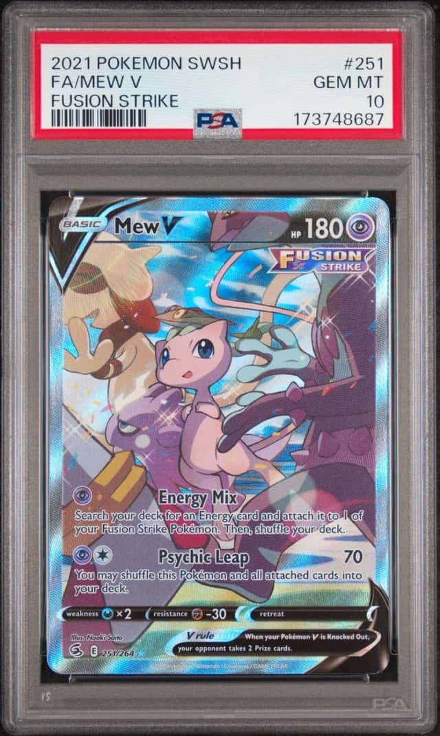 2021 POKEMON SWORD & SHIELD FUSION STRIKE #251 FULL ART/MEW V PSA 10