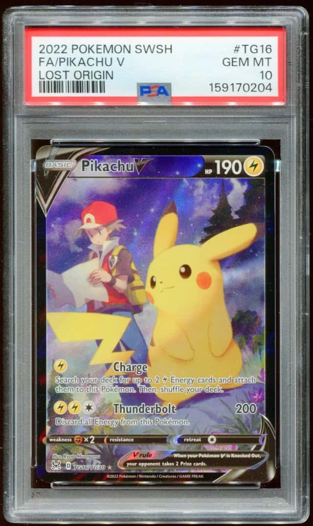 2022 POKEMON TCG SWSH LOST ORIGIN PIKACHU V TG16/TG30 FA RARE PSA 10 GEM MINT