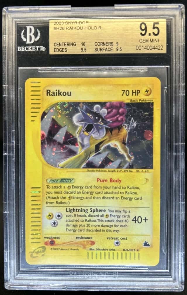 2003 Pokemon Skyridge Raikou Holo #H26/H32 BGS 9.5 GEM MINT