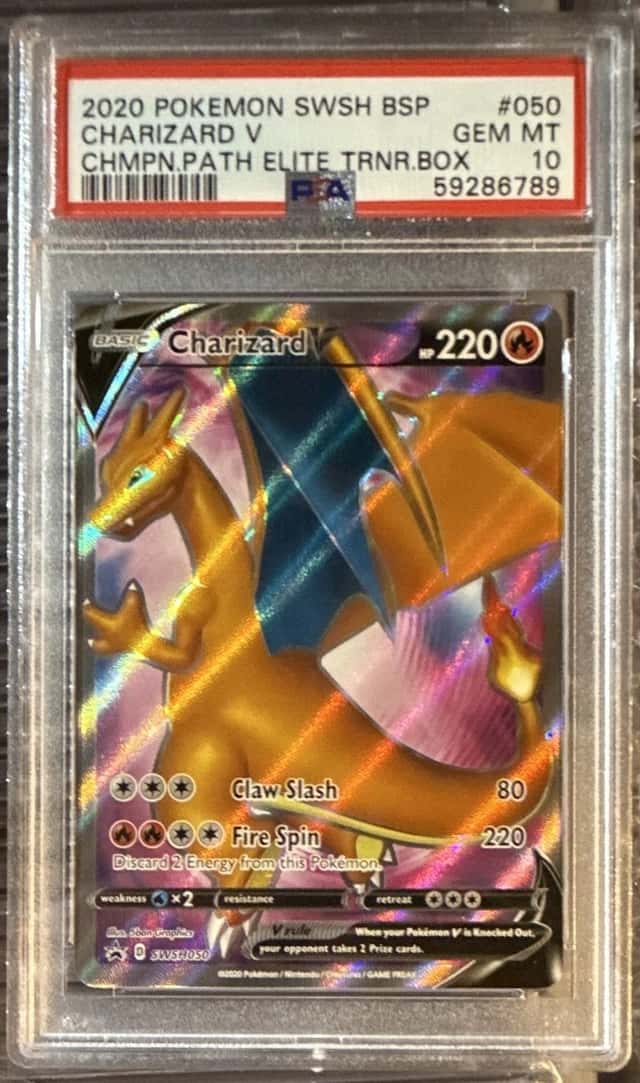 The Pokemon Company Pokemon TCG Charizard V SWSH050 Promo Holo 220 HP PSA 10