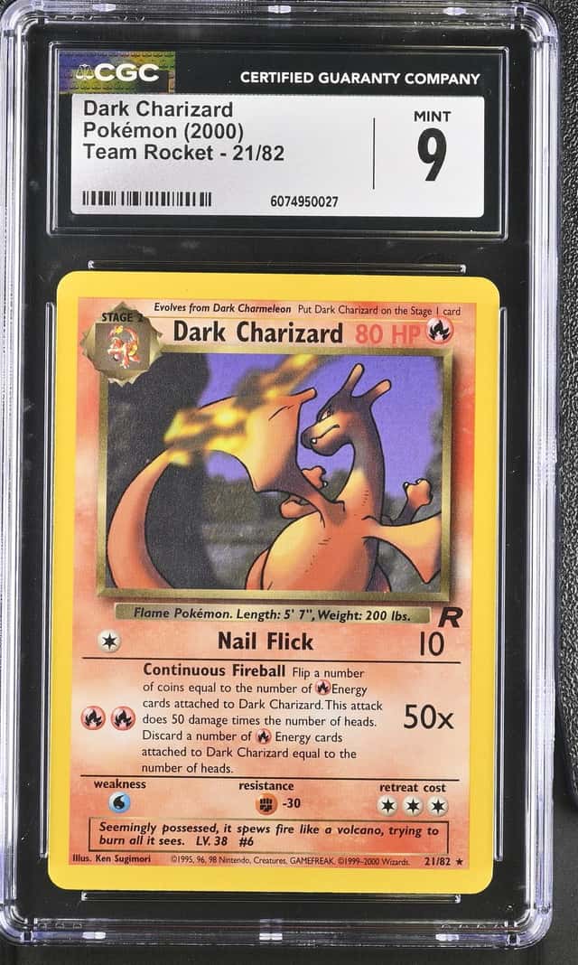 2000 Pokemon Team Rocket Dark Charizard #21/82 CGC 9 MINT